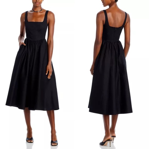 Wayf Dresses & Skirts - WAYF Lace Trim Stretch Cotton Midi Dress